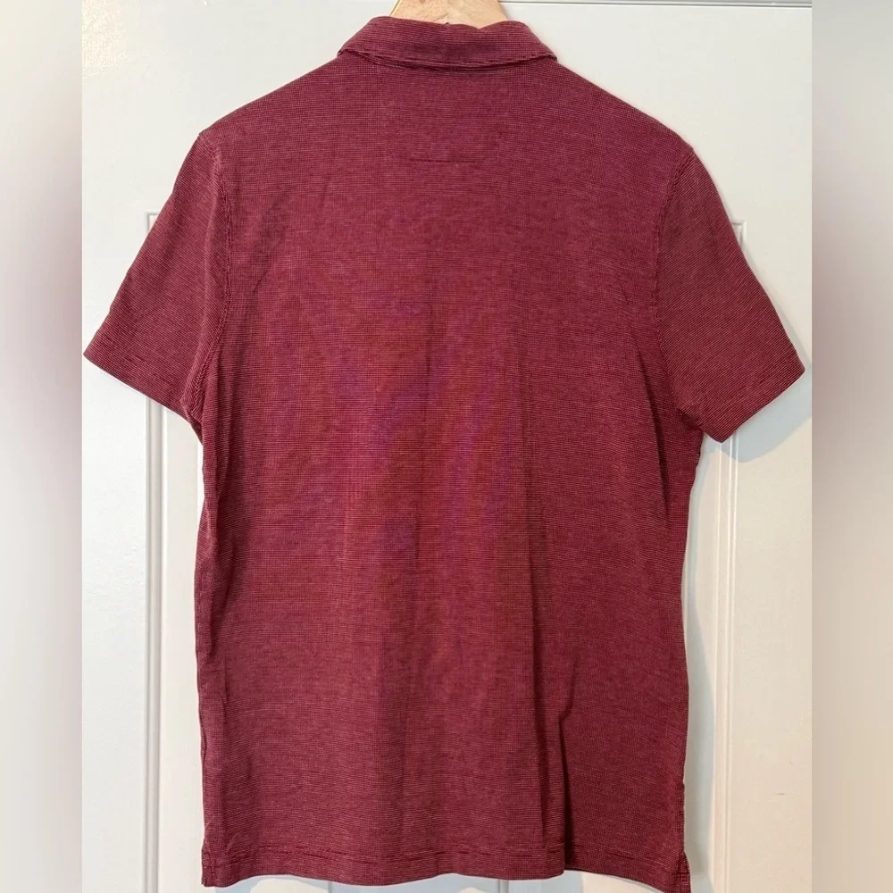 Banana Republic Luxury Touch Polo Shirt L Burgundy Maroon Soft Pima Cotton